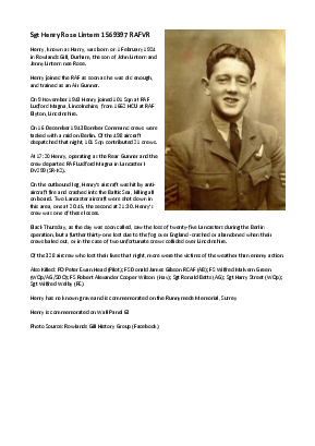 A preview of a PDF biography for Lintern, Henry Rose